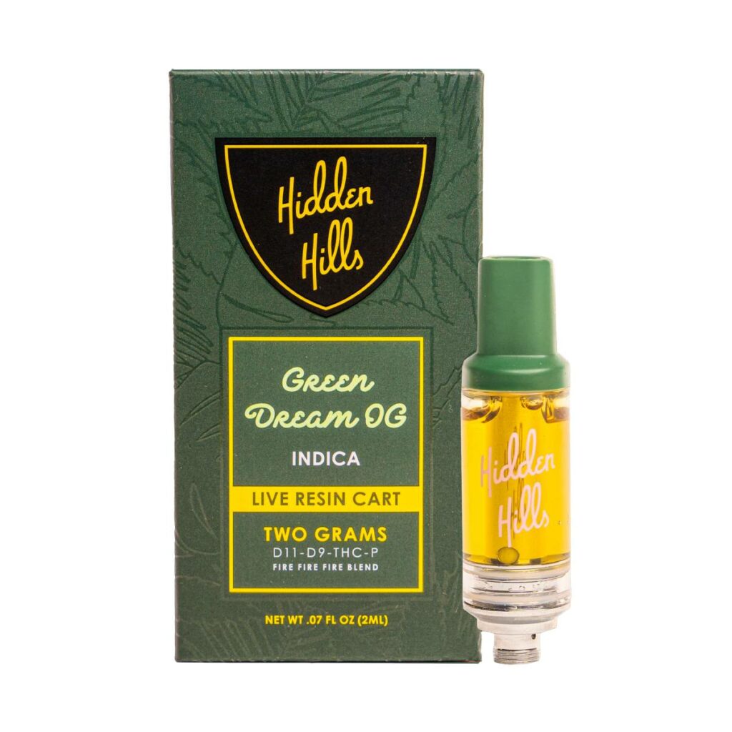 hidden hills club triple fire blend cartridges green dream og