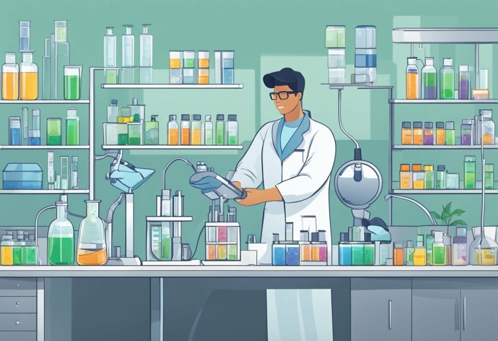 A scientist is conducting experiments in a laboratory involving Full Spectrum CBD.