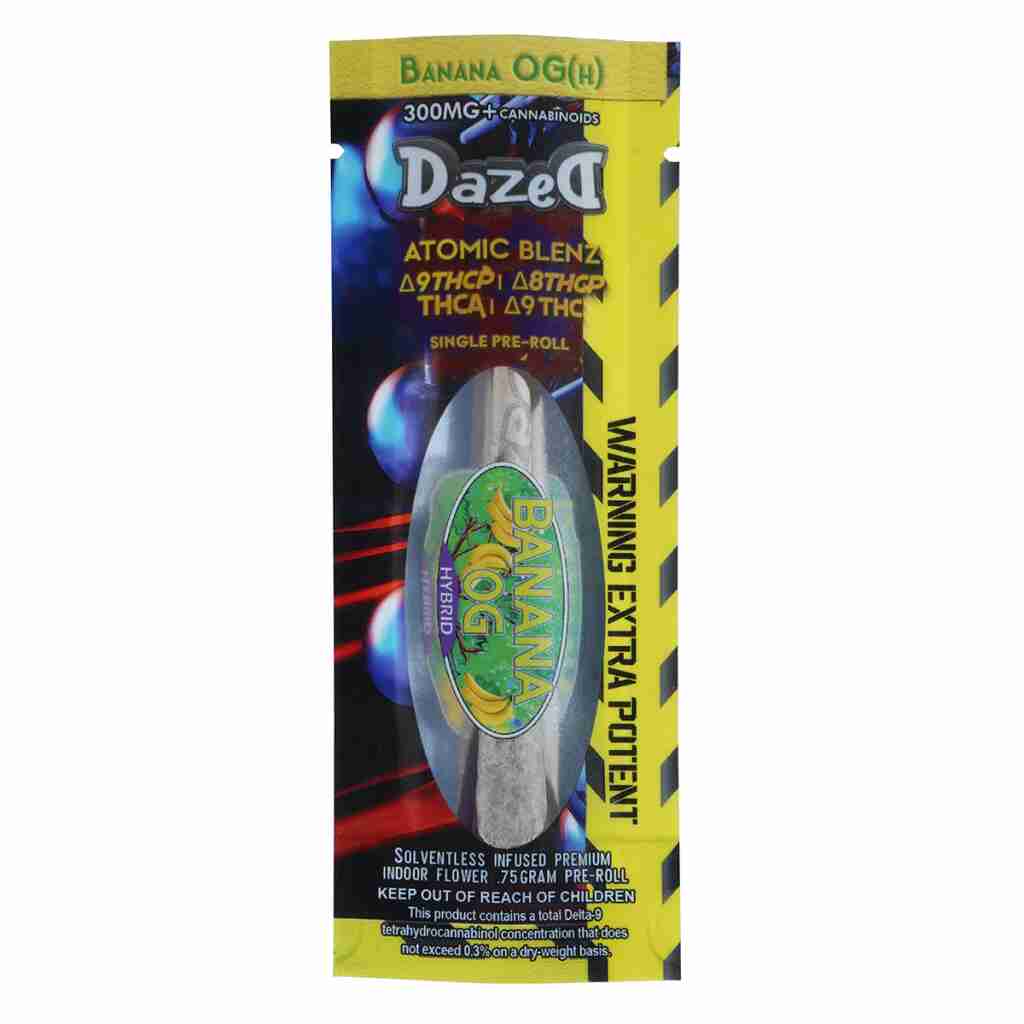 Dazed8 Atomic Blenz Shatterwalkerz Single THCa Pre-Roll 0.75g Banana OG