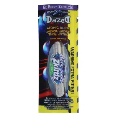 A package with a Dazed8 Atomic Blenz Shatterwalkerz Single Pre-Roll 0.75g in it.