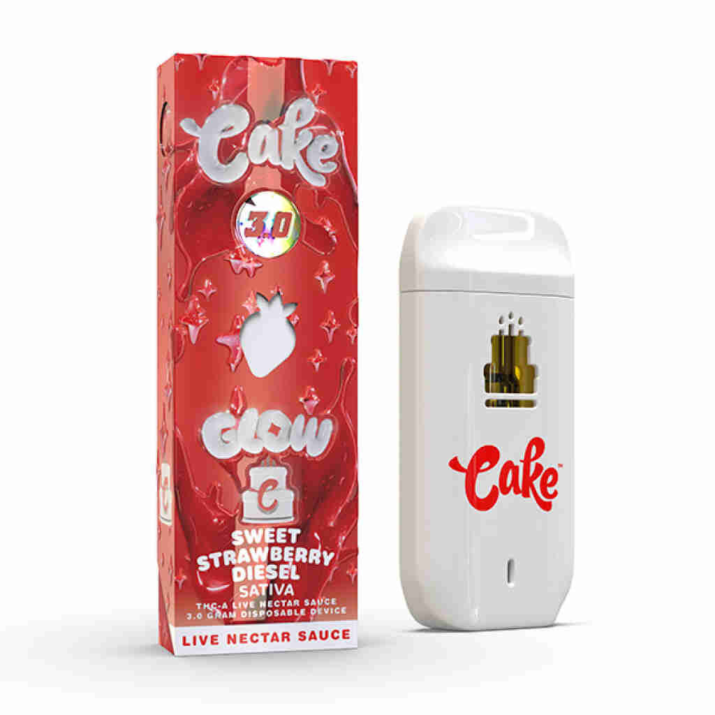 cake glow thca disposables 3g sweet strawberry diesel