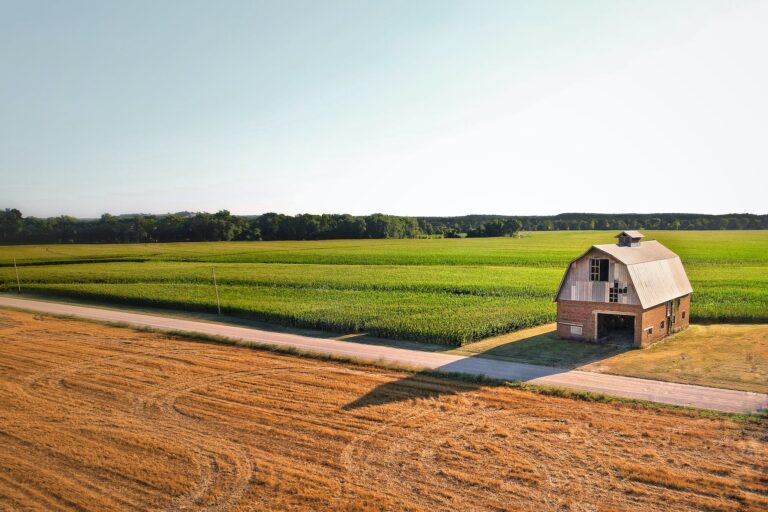A Barn Near Cropland in Kansas