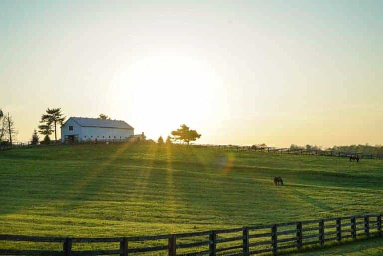 White House Beside Grass Field in Kentucky