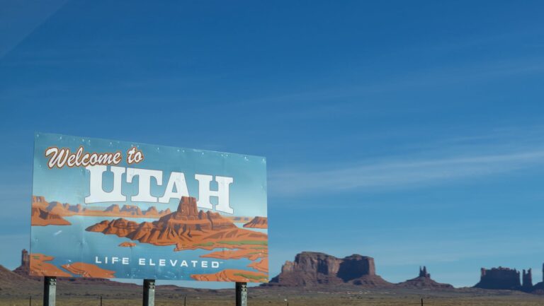 Welcome to Utah Poster Under Blue Daytime Sky