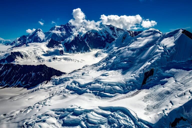 Mountain Covered With Snow Under Blue Sky in Alaska