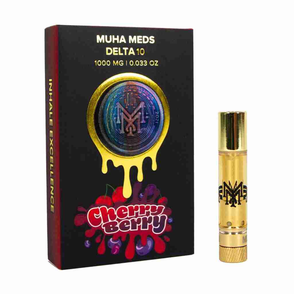 Muha Meds presents their new Muha Meds Delta-10 510 Vape Cartridge 1g, perfect for anyone who loves the tangy taste of cherries. This delicious e-liquid is sure to satisfy your cravings and