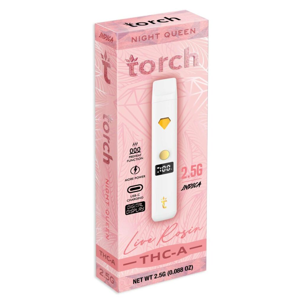 torch thca live rosin screen disposables 2.5g night queen