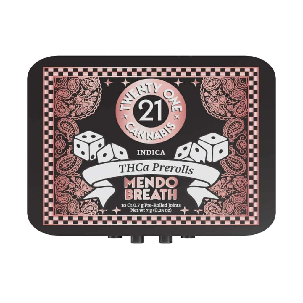 Twenty One THCa Pre-Rolls 7g 10pcs Mendo Breath