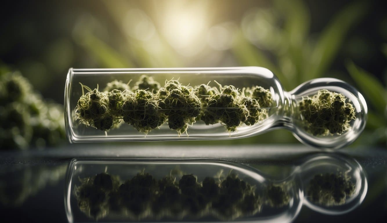 A glass jar with Auto Draft marijuana plants in it.