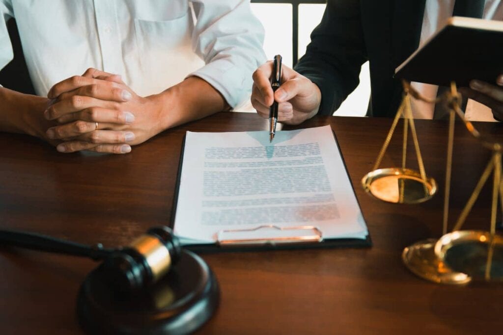 A business owner taking legal help for cannabis business.