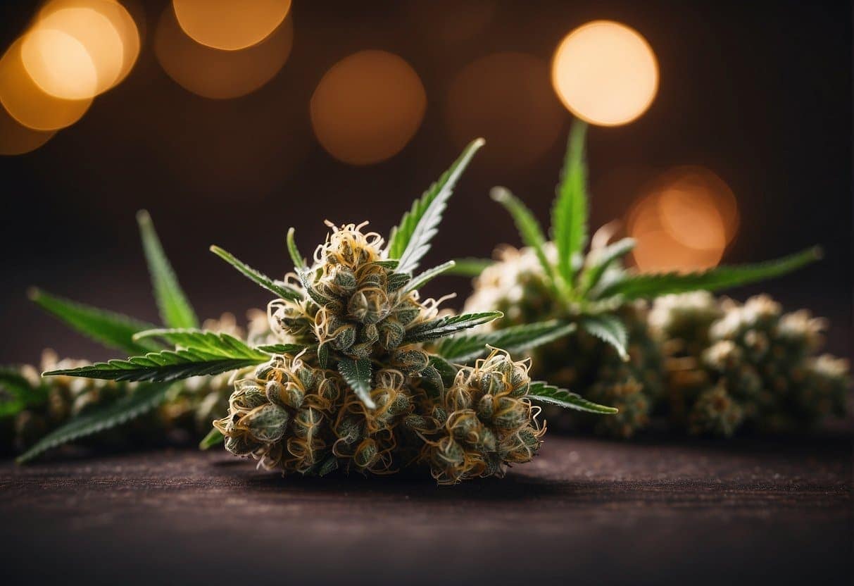 A close view of Cannabis plant flower.