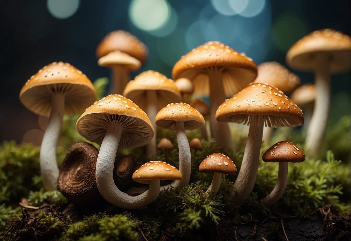 Beautiful Mushrooms Growing Outdoors