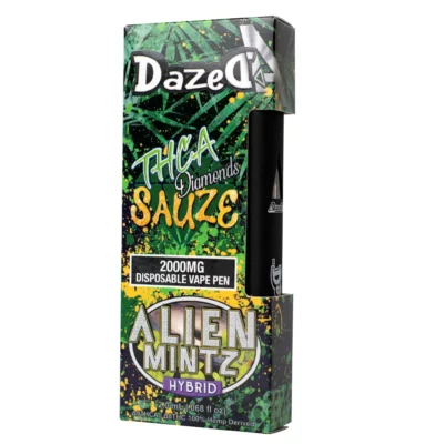 DazedA THC A Diamonds Sauze Disposable Vape Pens Alien Mintz
