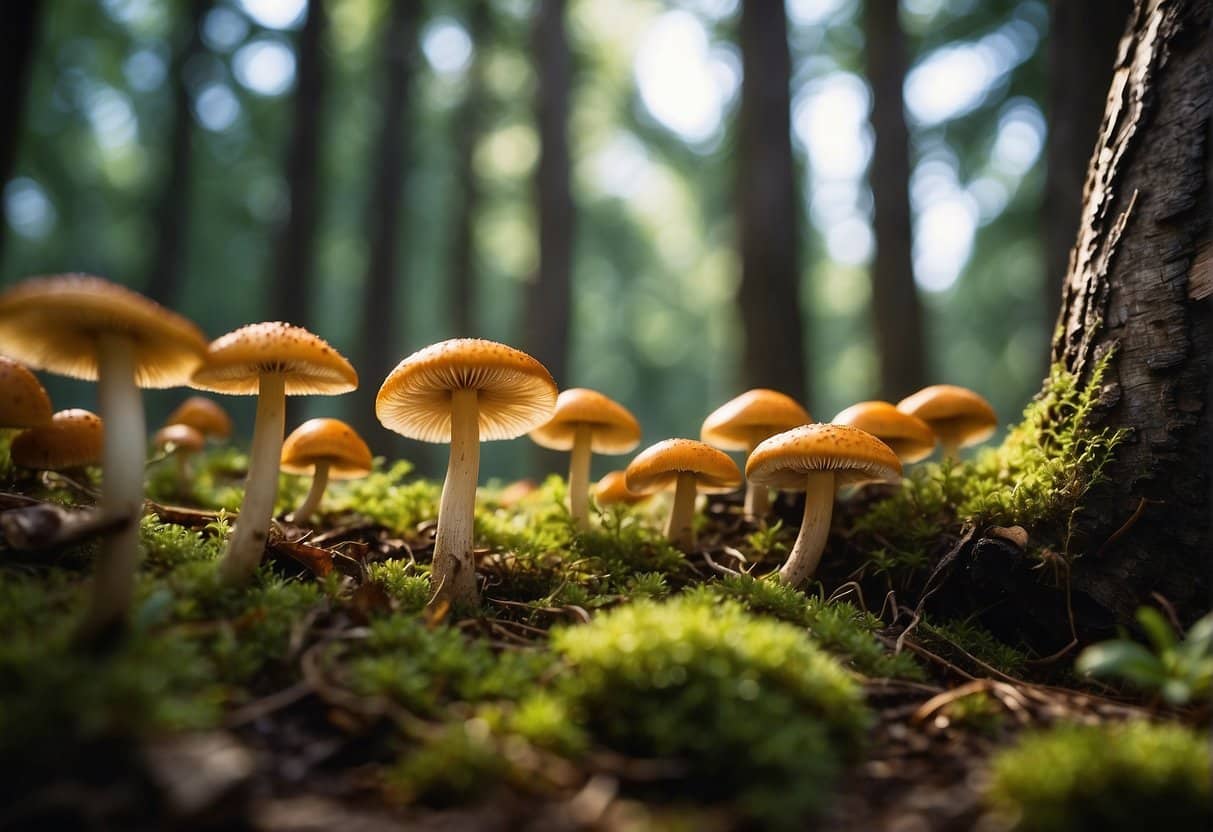 High Quality Mushrooms Growing Outdoors