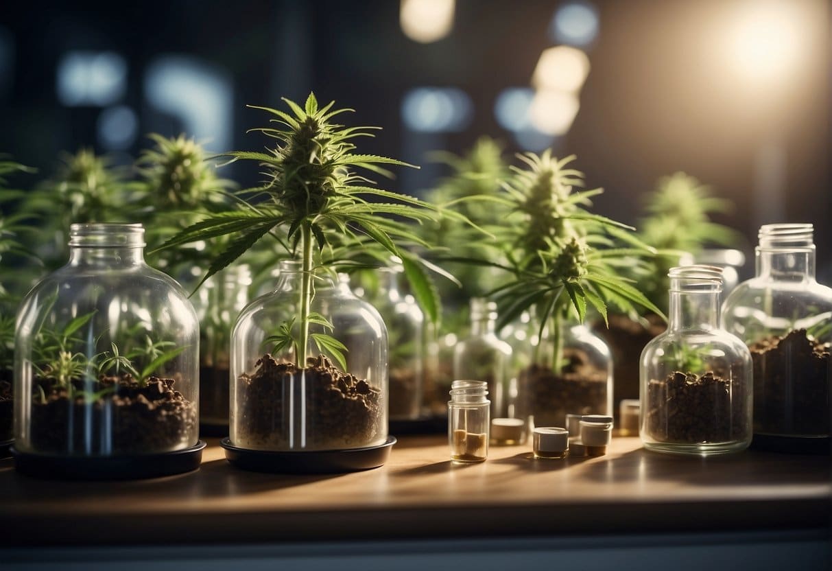Marijuana Strains growing in a lab