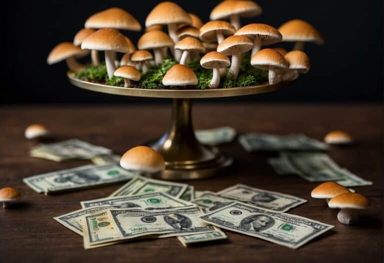 Mushrooms and dollar bills