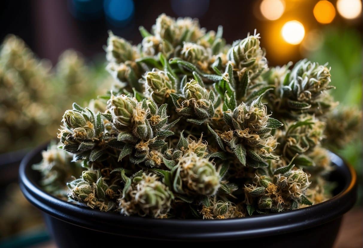 Top sativa strain close up view