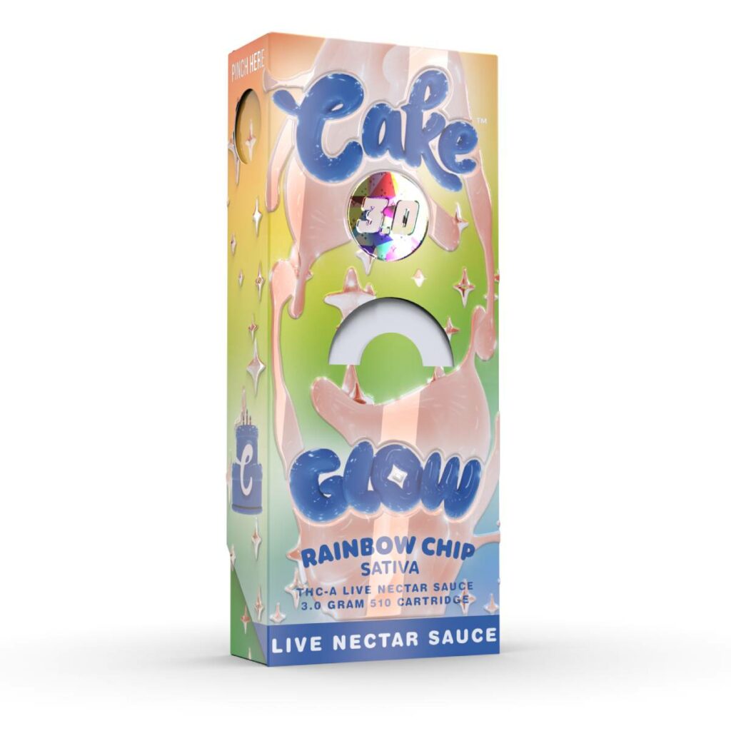 cake glow thca cartridges 3g rainbow chip