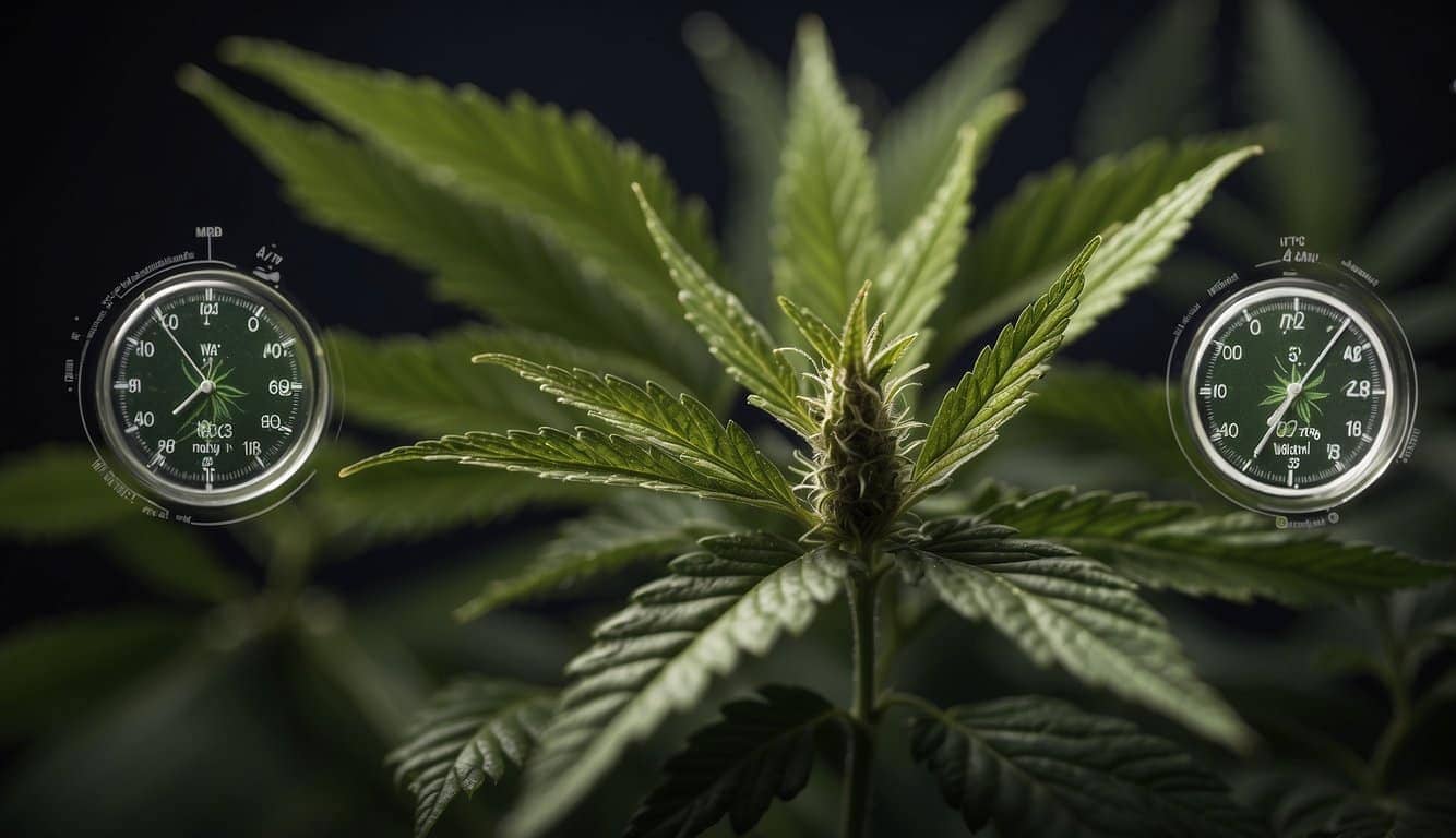 A close up of a plant featuring a Quick Detection Guide for Weed.