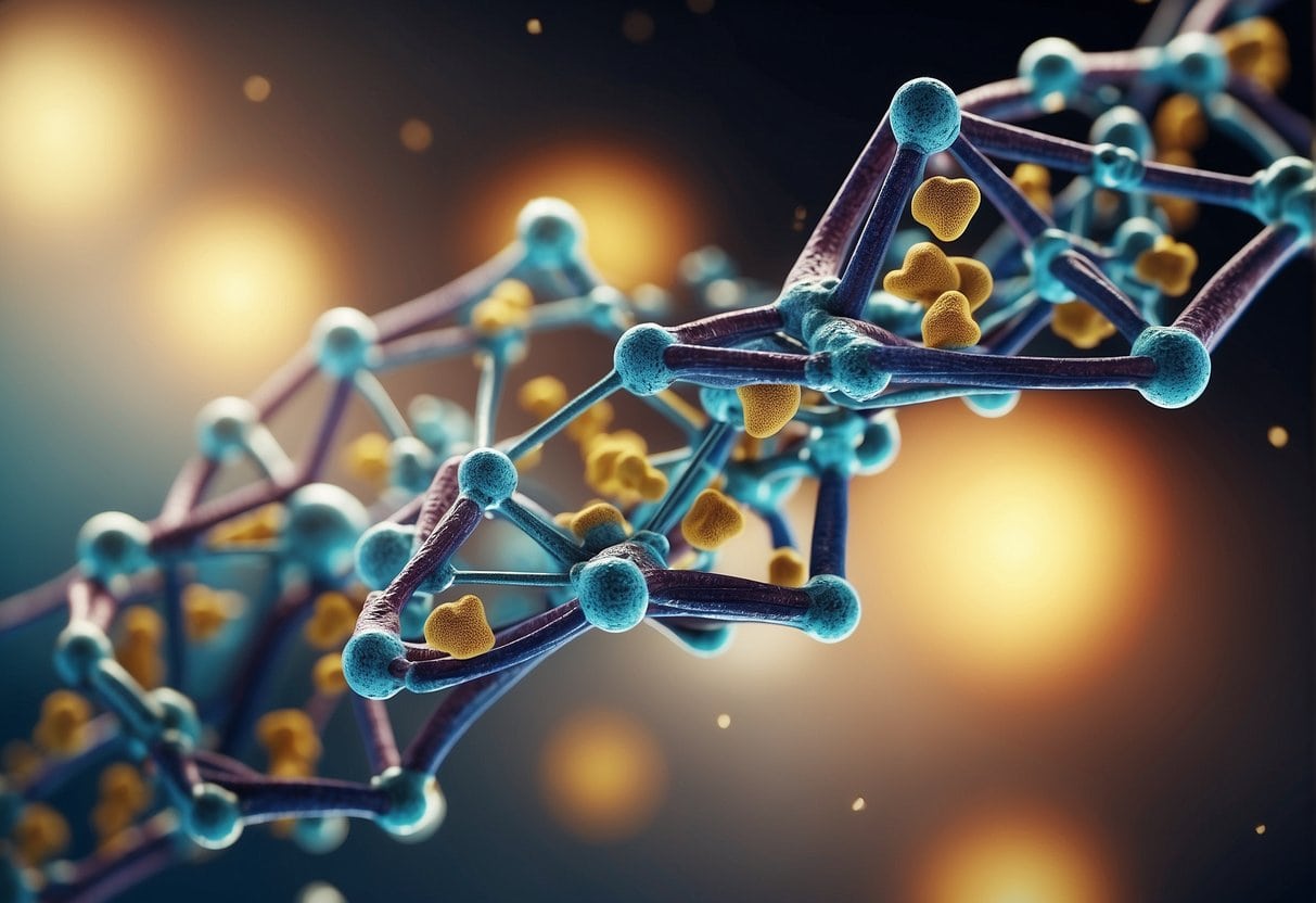 An image showcasing the conversion of THCa to CBDA within a DNA molecule.