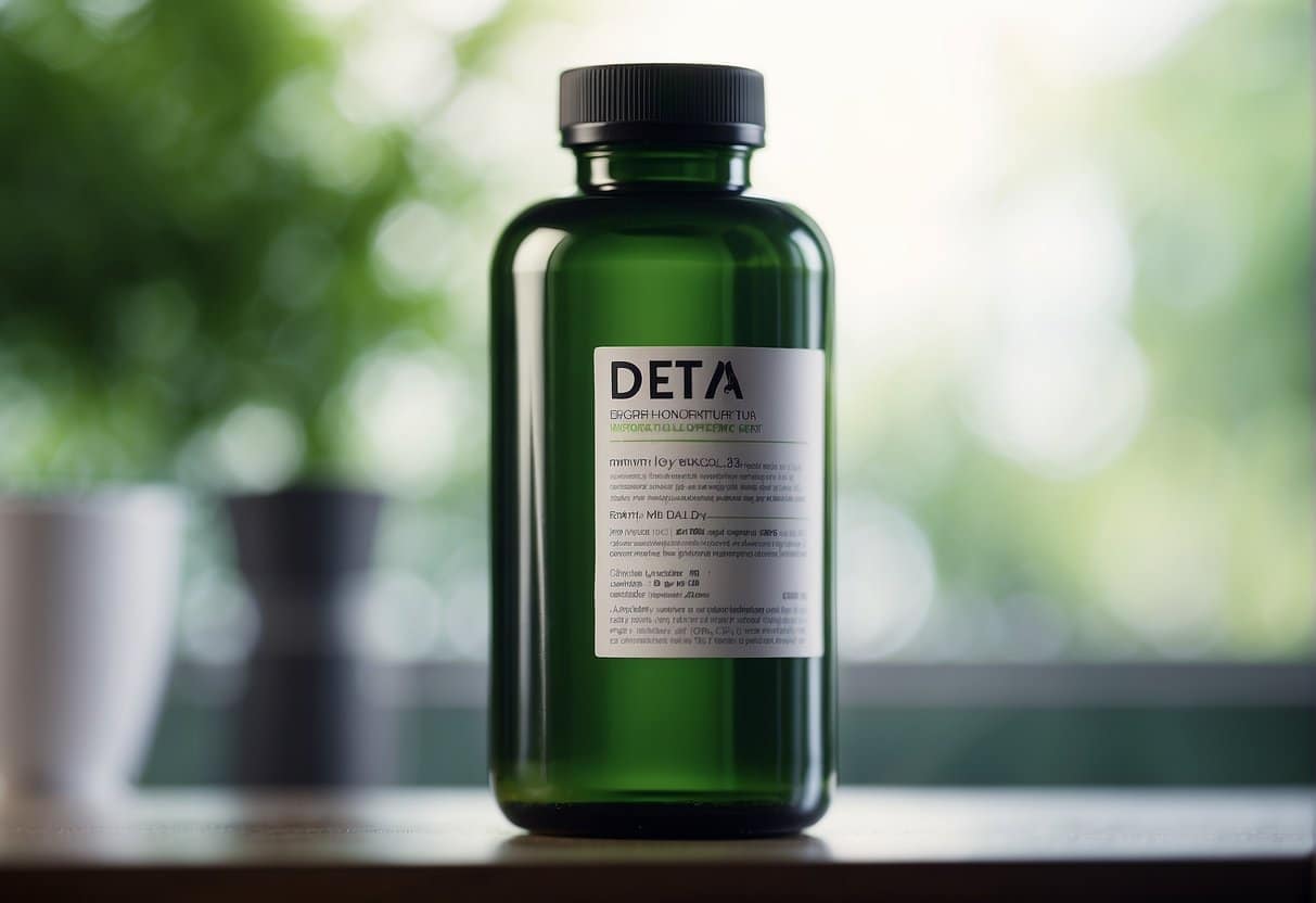 A bottle of green tea on a table.