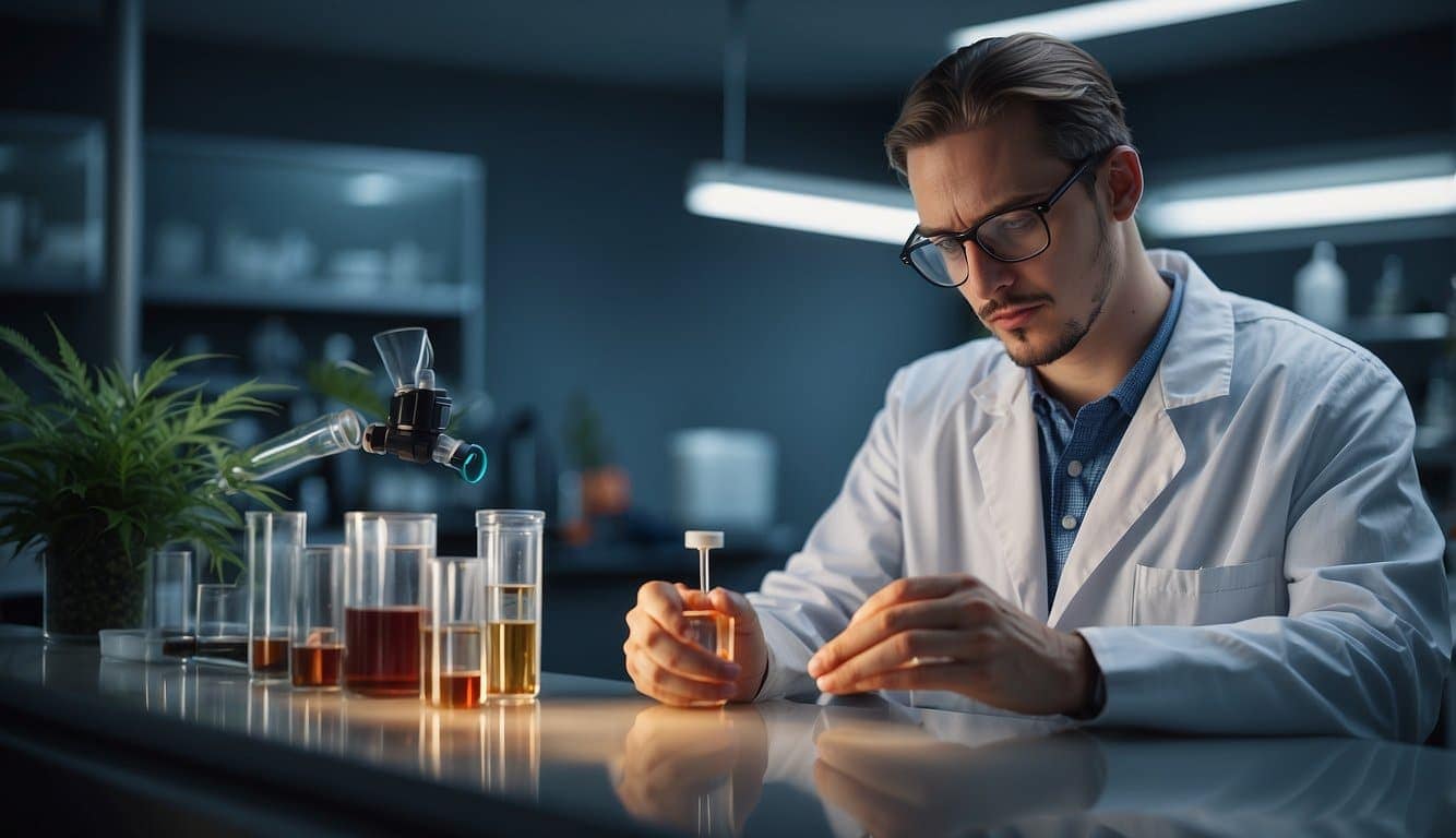 A scientist is conducting experiments in a laboratory.
