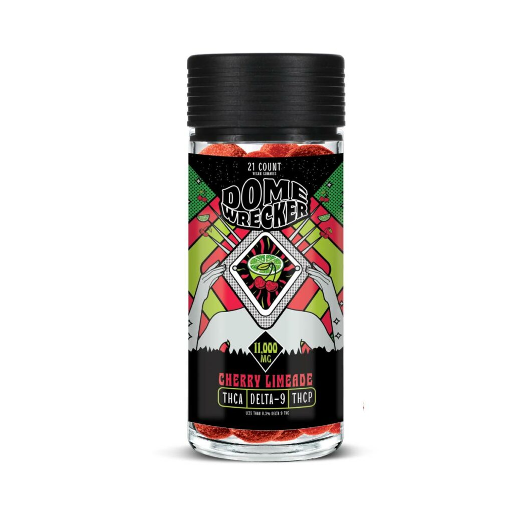 DomeWrecker THCa Vegan Gummies 11000mg 21pc Cherry Limeade