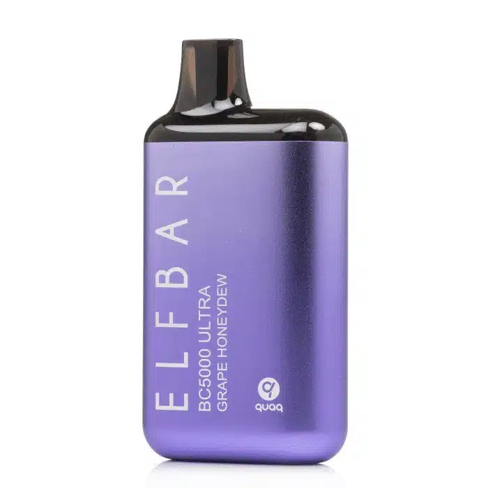 A bottle of Elf Bar BC5000 Ultra Disposable Vape on a white background.