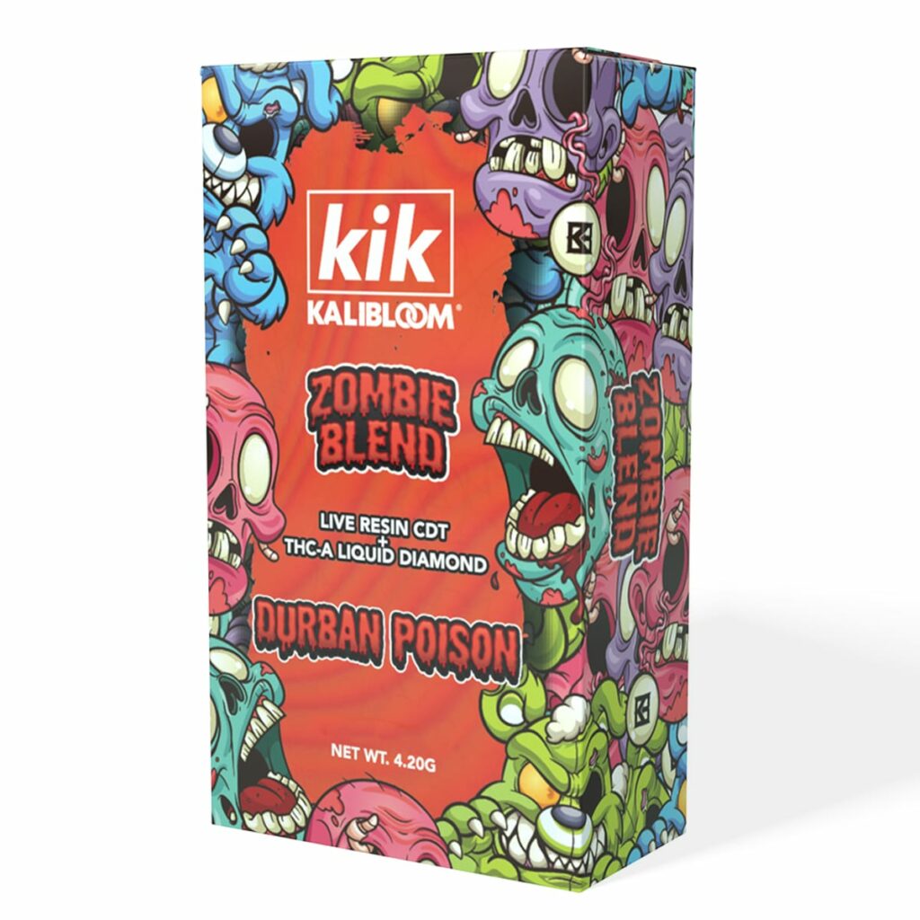 kik kalibloom zombie blend disposables 4.2g durban poison