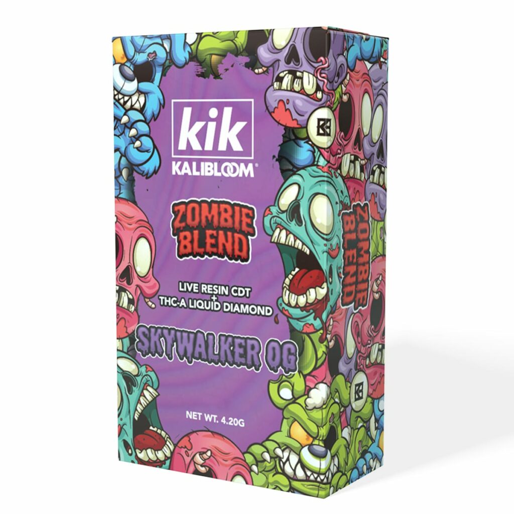 kik kalibloom zombie blend disposables 4.2g skywalker og.