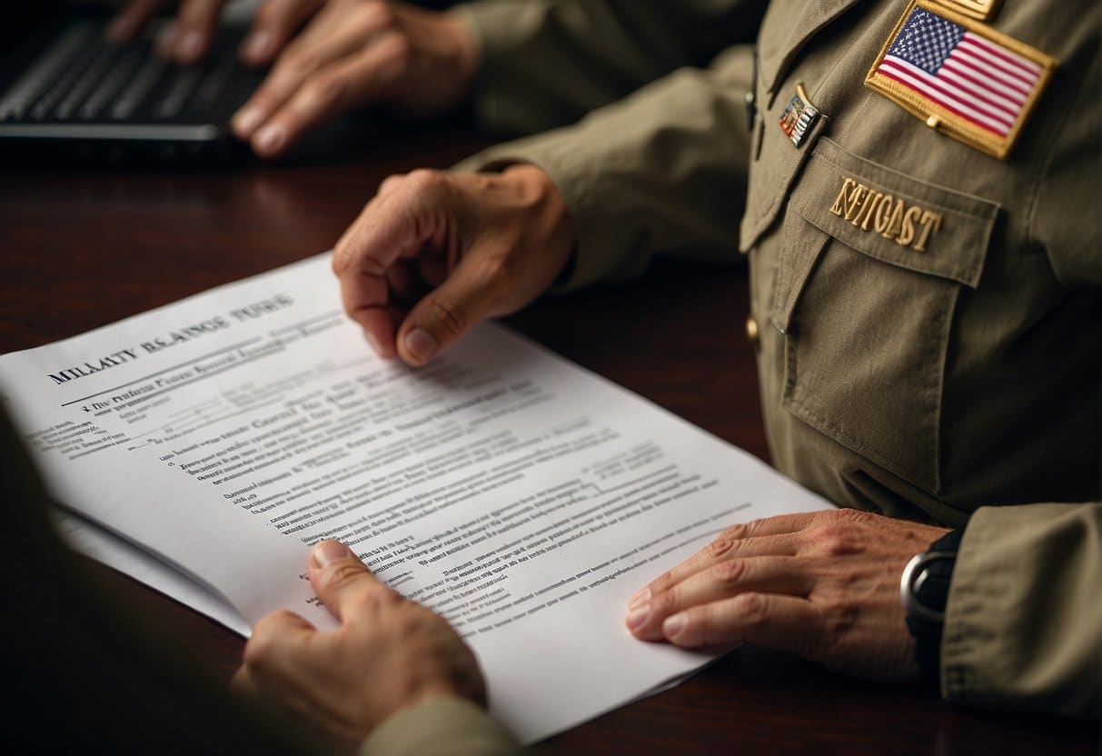 Two men in military uniforms signing a document on delta-8 thc laws in the armed services