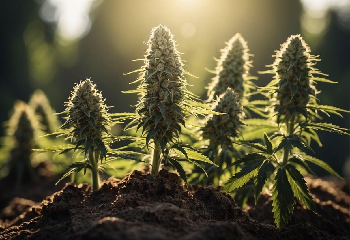 Cannabis plants thriving in the sun.