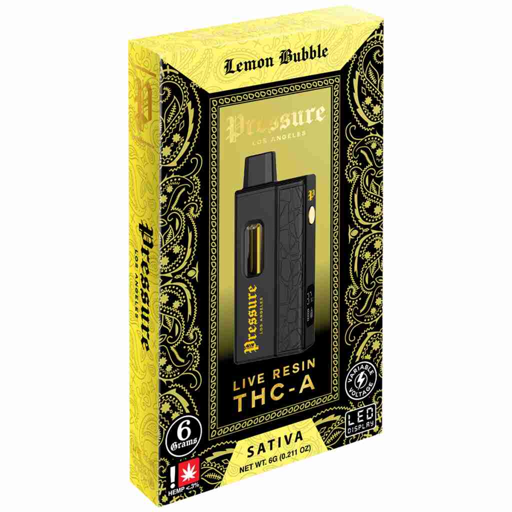pressure live resin thca disposables 6g lemon bubble