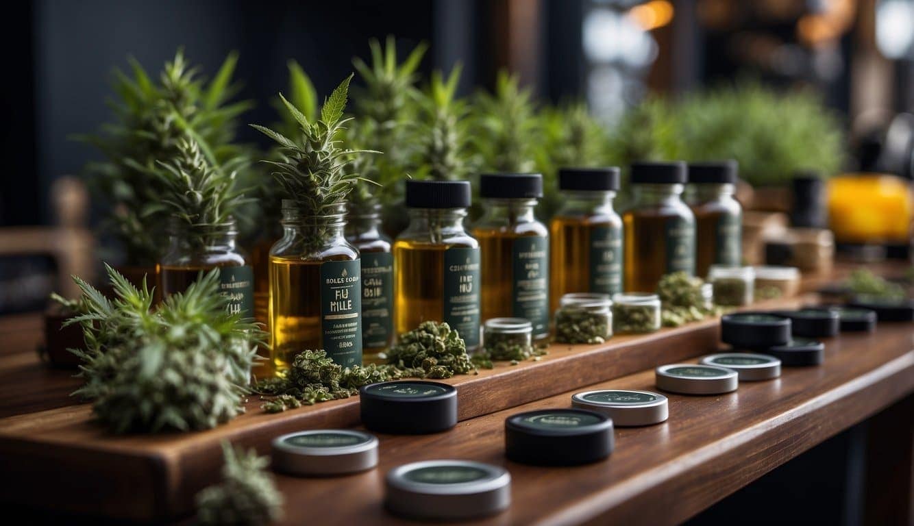 Delta 8 products on a wooden table.