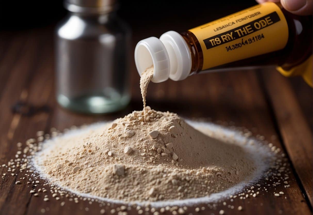 Learn how to properly use THCa powder by observing a person effortlessly pouring the fine substance into a bottle.