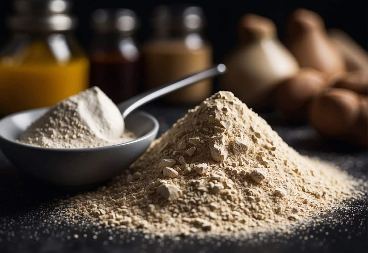 How to Use THCa Powder to prepare a bowl of flour and other ingredients on a black background.