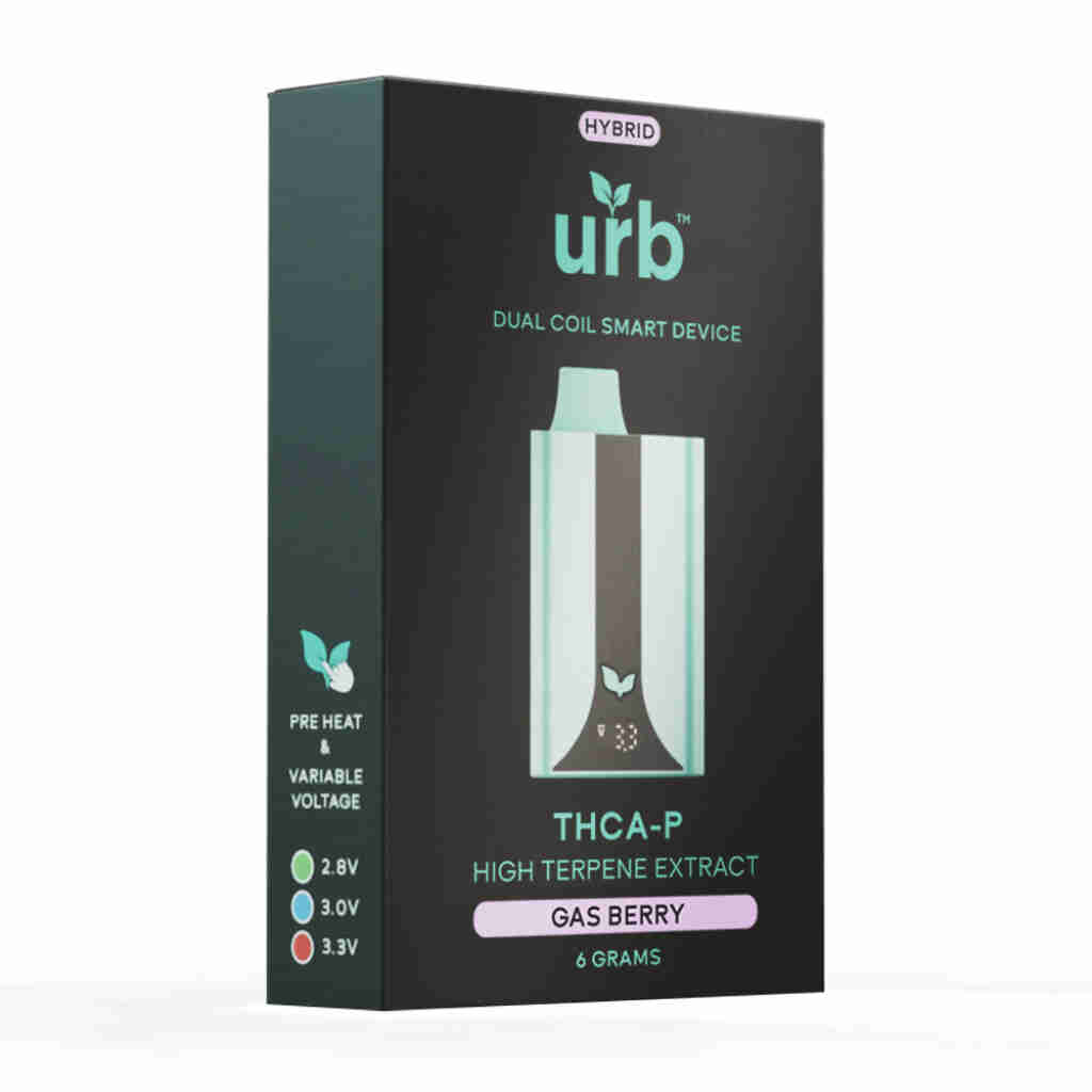 urb dual coil smart device thcap disposables 6g gas berry