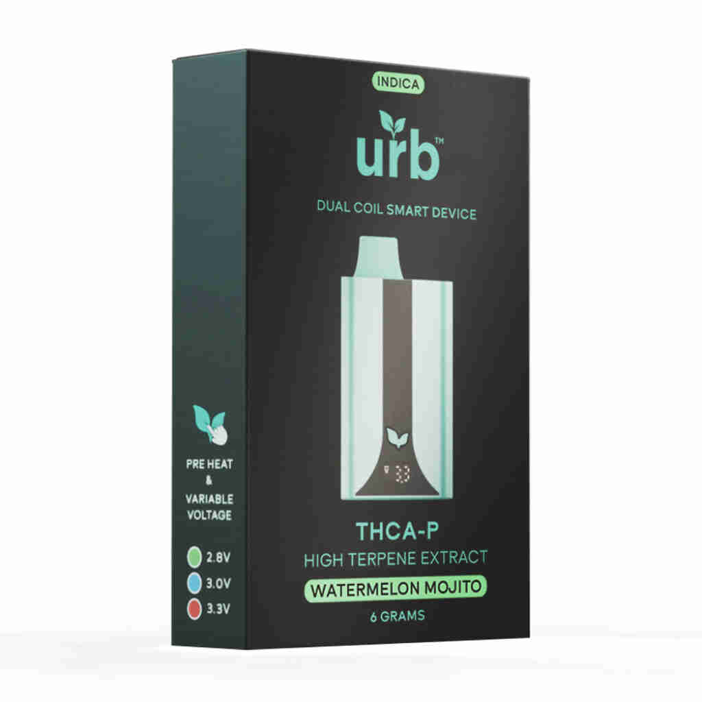 urb dual coil smart device thcap disposables 6g watermelon mojito