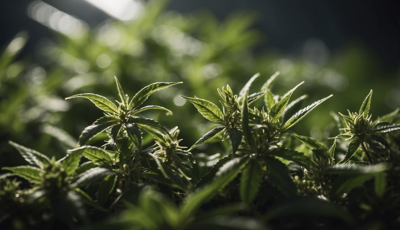 A close up of an auto cannabis plant.