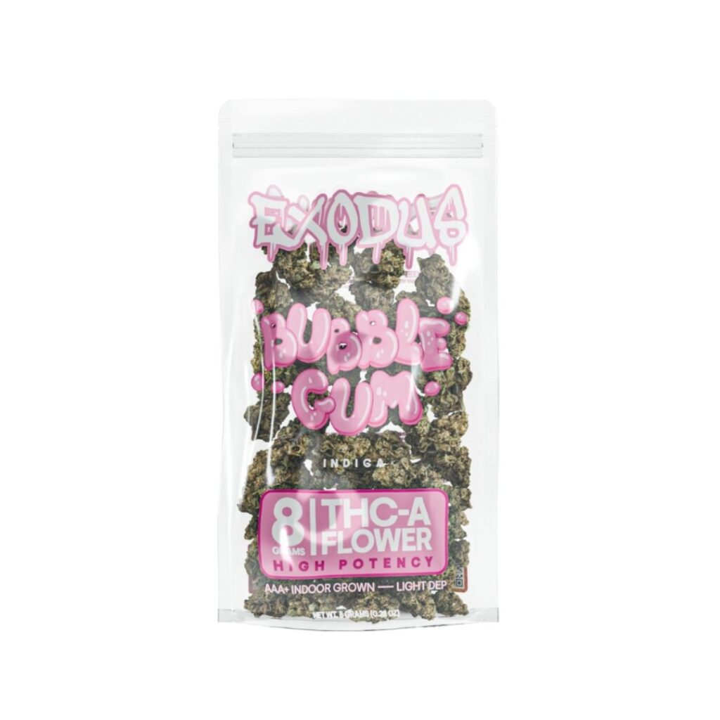 Exodus THCA Indoor Flower 8g Bubble Gum (Indica)