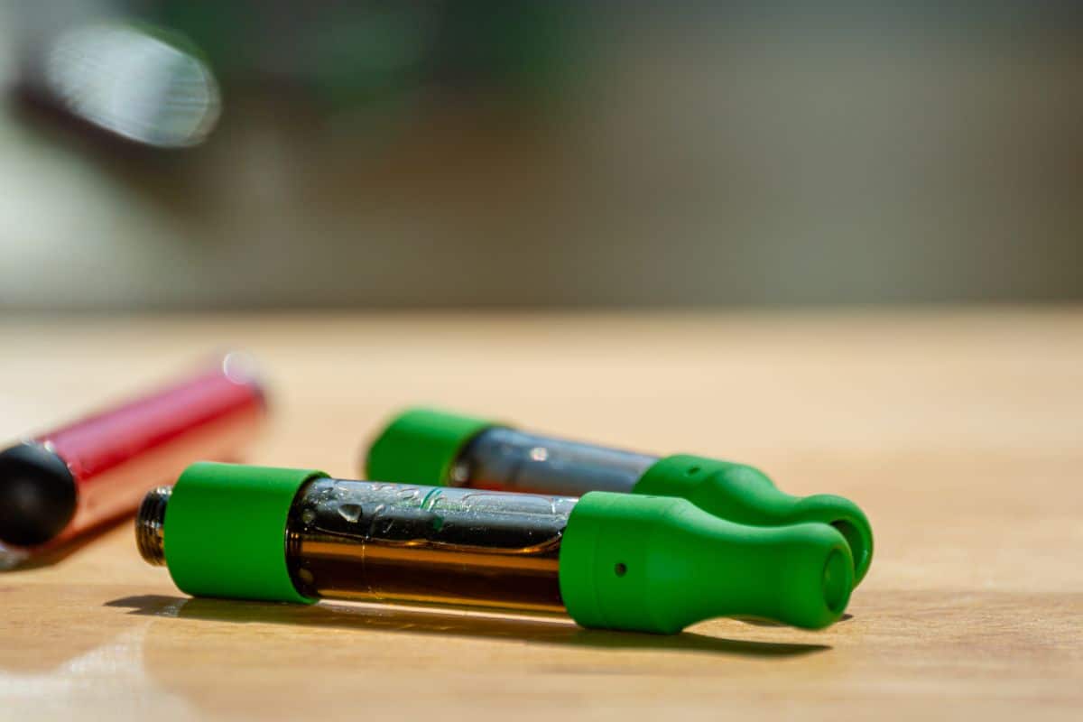 Vape cartridges on a table