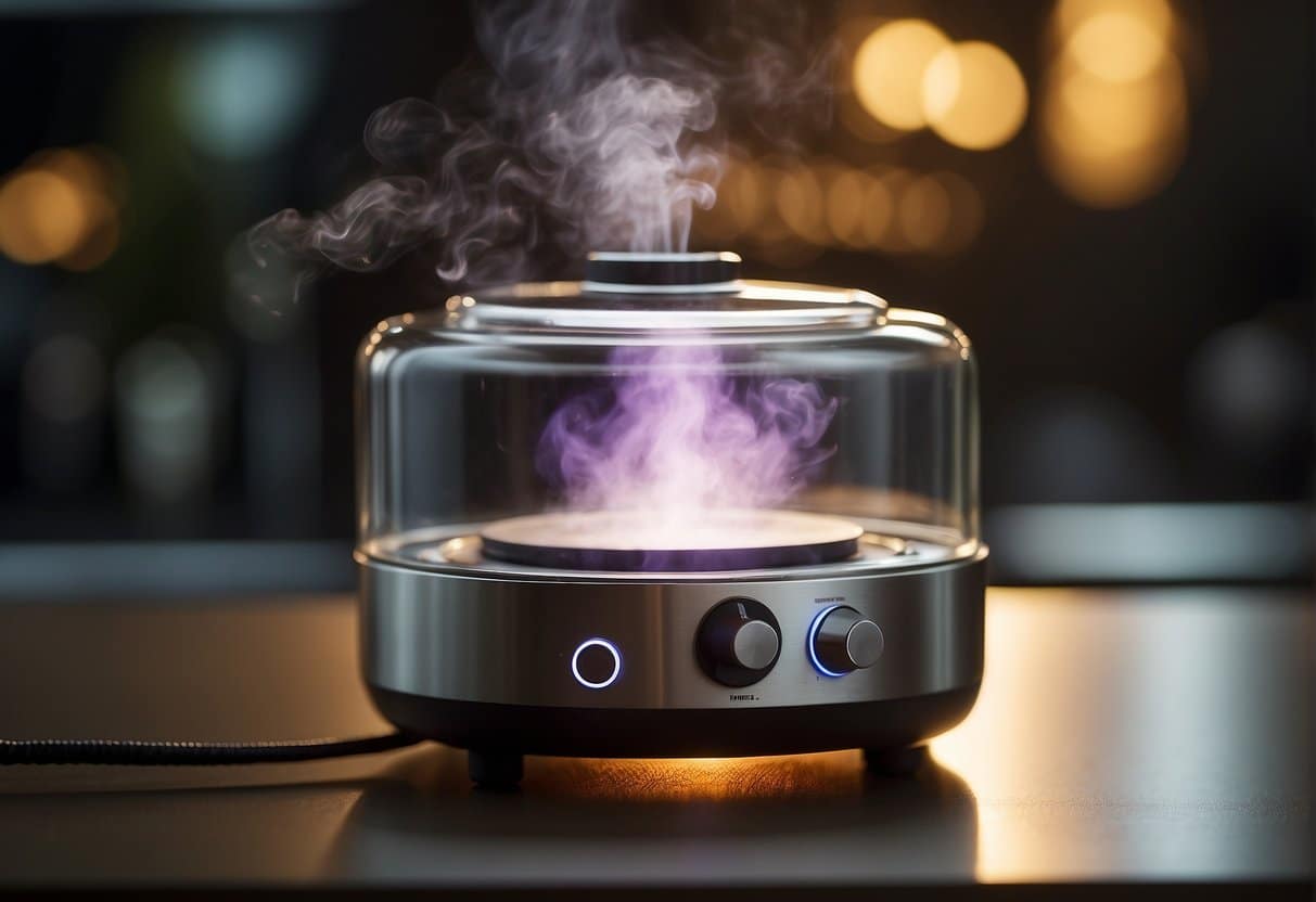 A thca-infused product being heated or vaporized for consumption