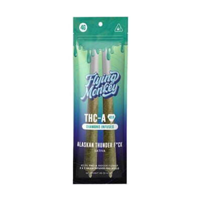 flying monkey thca diamond infused pre rolls 4g alaskan thunder fck