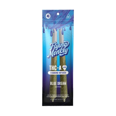 flying monkey thca diamond infused pre rolls 4g blue dream