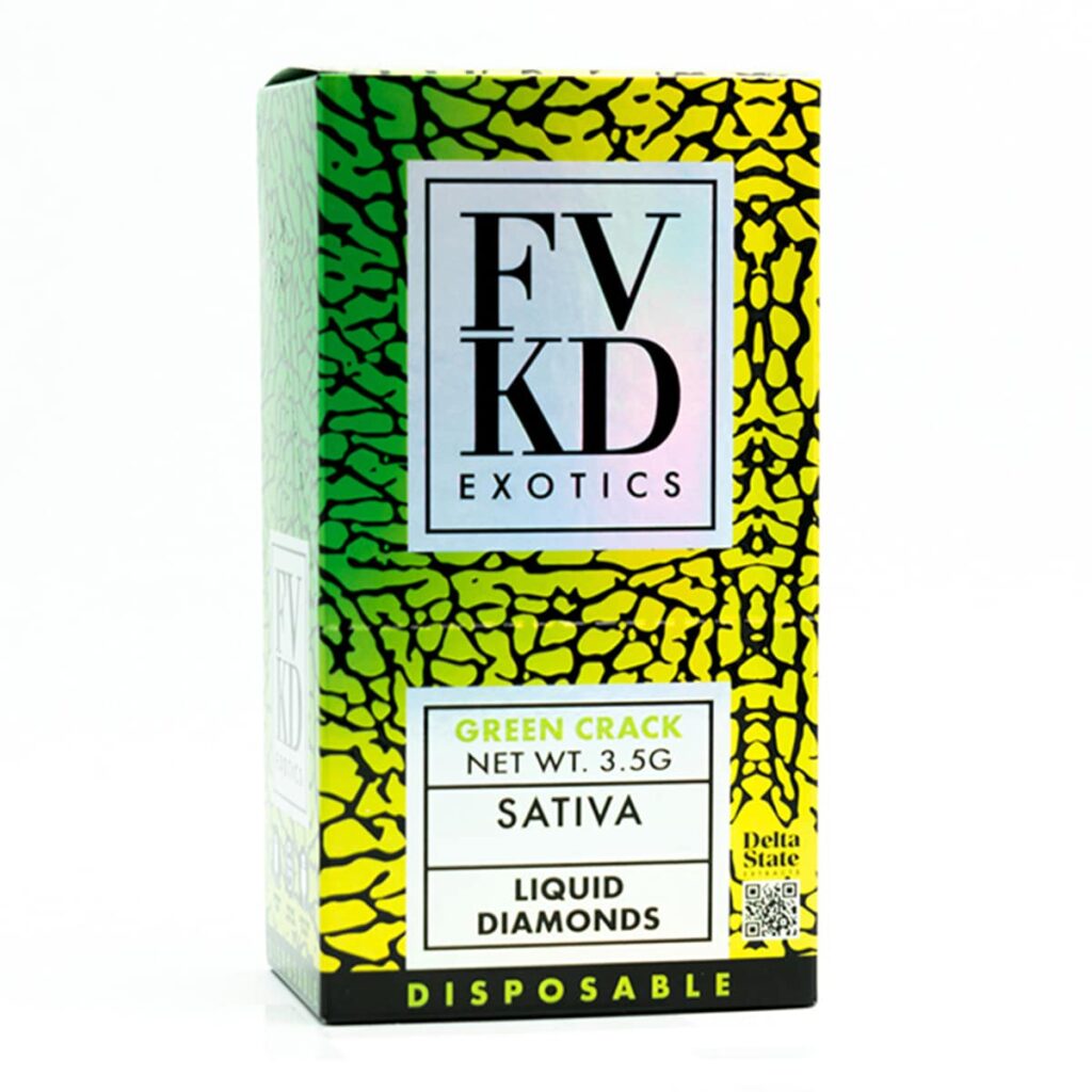 fvkd exotics liquid diamonds thca disposables 3.5 g green crack