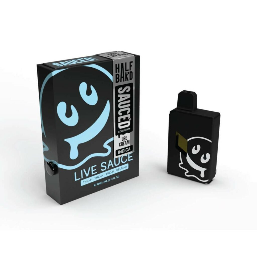 half bakd sauced collection disposables 4g ube cream
