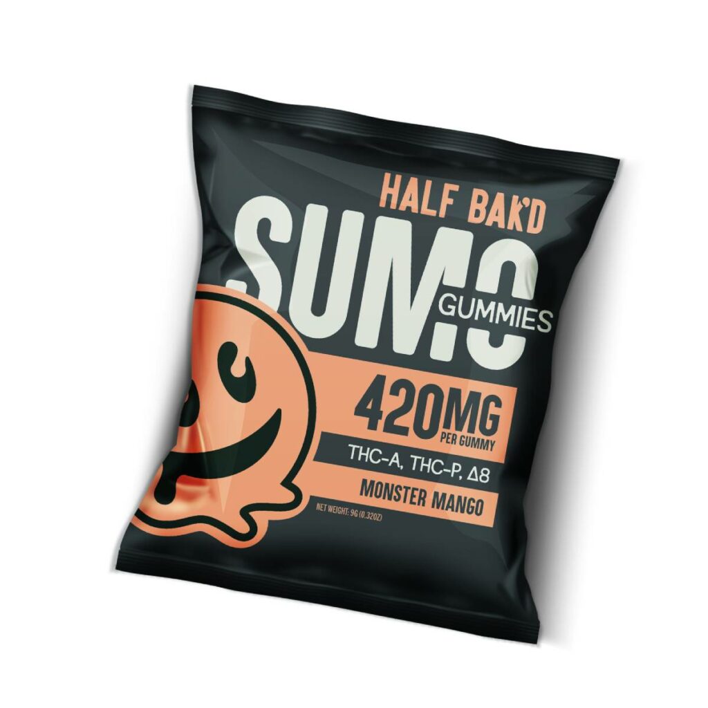 half bakd sumo gummies 420mg 2pcs monster mango