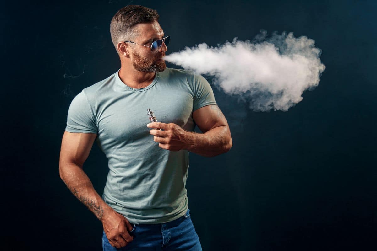 A healthy man vaping.