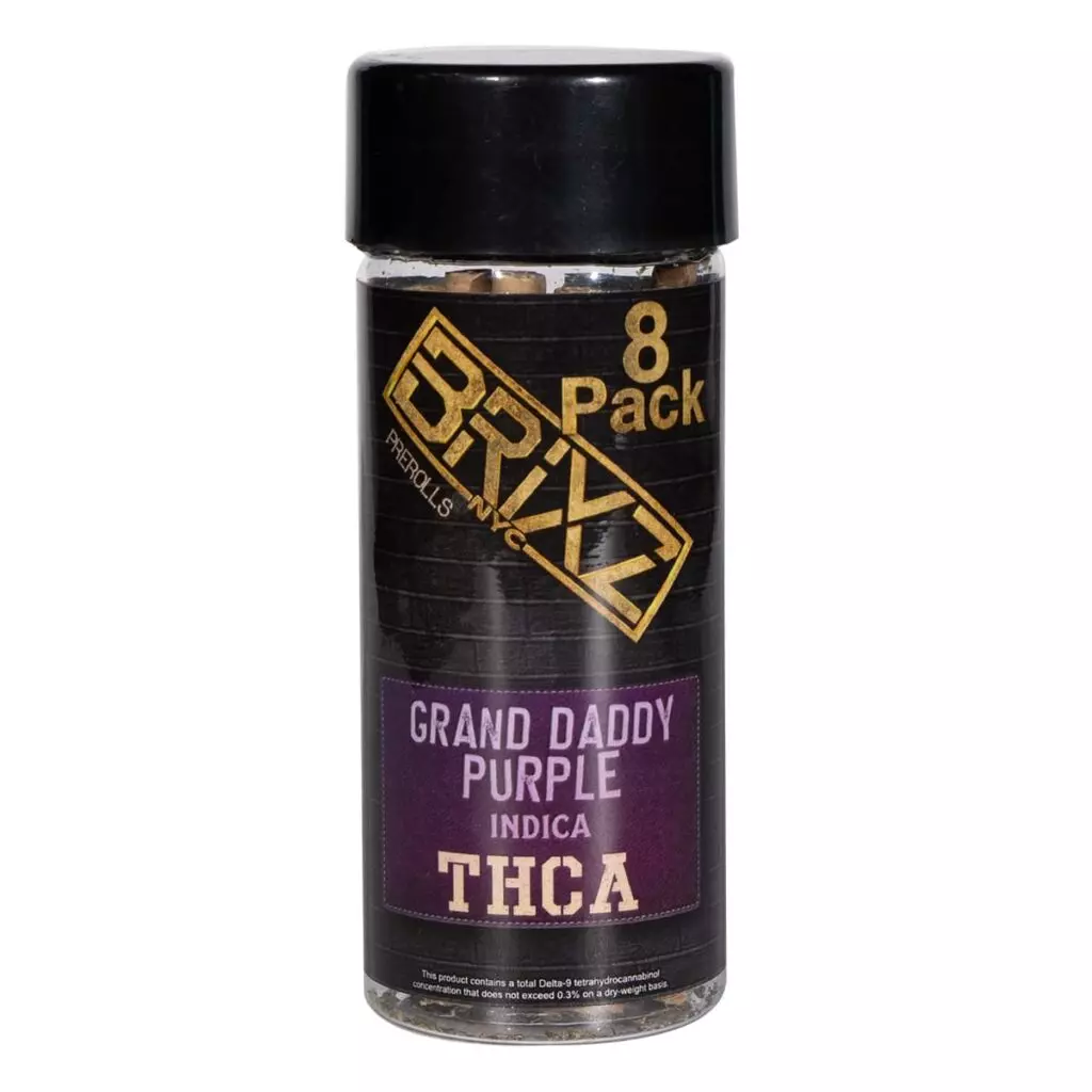 BRIXZ THCa Pre-Rolls 6g 8pk Grandaddy Purple