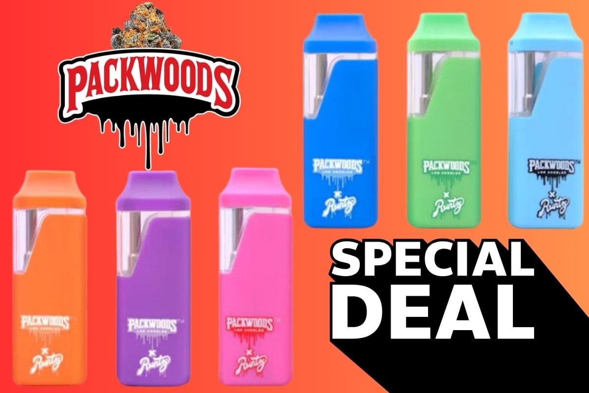 Packwoods vapes kept together with its logo and special deal.
